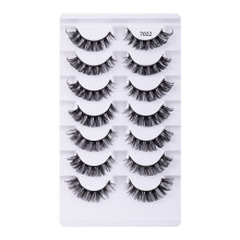 Curly False Eyelashes Natural Thick Voluminous Style 7 Pairs