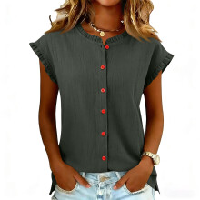 Women's linen tank top green XXL