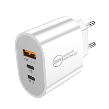 Lizheee 20W USB C Fast Charger Dual 2 Port PD Powered + Charger Wall Charger Stand Slim Wall Plug