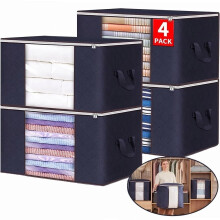 ZOUYUE underbed storage bags navy blue 4-pack 90L
