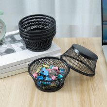 4Pcs Desk Paper Clip Organizer Storage Box Large Capacity Wide Mouth Design Desktop Round Paper Clip Dispenser Office Supplies