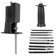verlacod 11Pcs Portable Reciprocating Saw Adapter Kit,Drill Converter Modified Tool with Handle and 9 Saw Blades for Wood and Metal Cutting