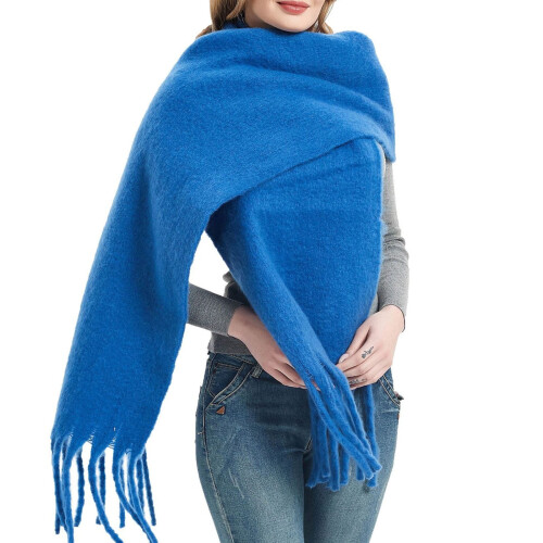 Extra grote, warme wintersjaal voor dames, effen kleur. 1
