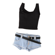 1/6 Scale Light Blue Short Outfit with Belt for 12 Inch