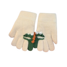 2026 New Arrival Gloves Disposable Large Children's Winter Knit Half Finger Cover Cute Dinosaur Print Gloves