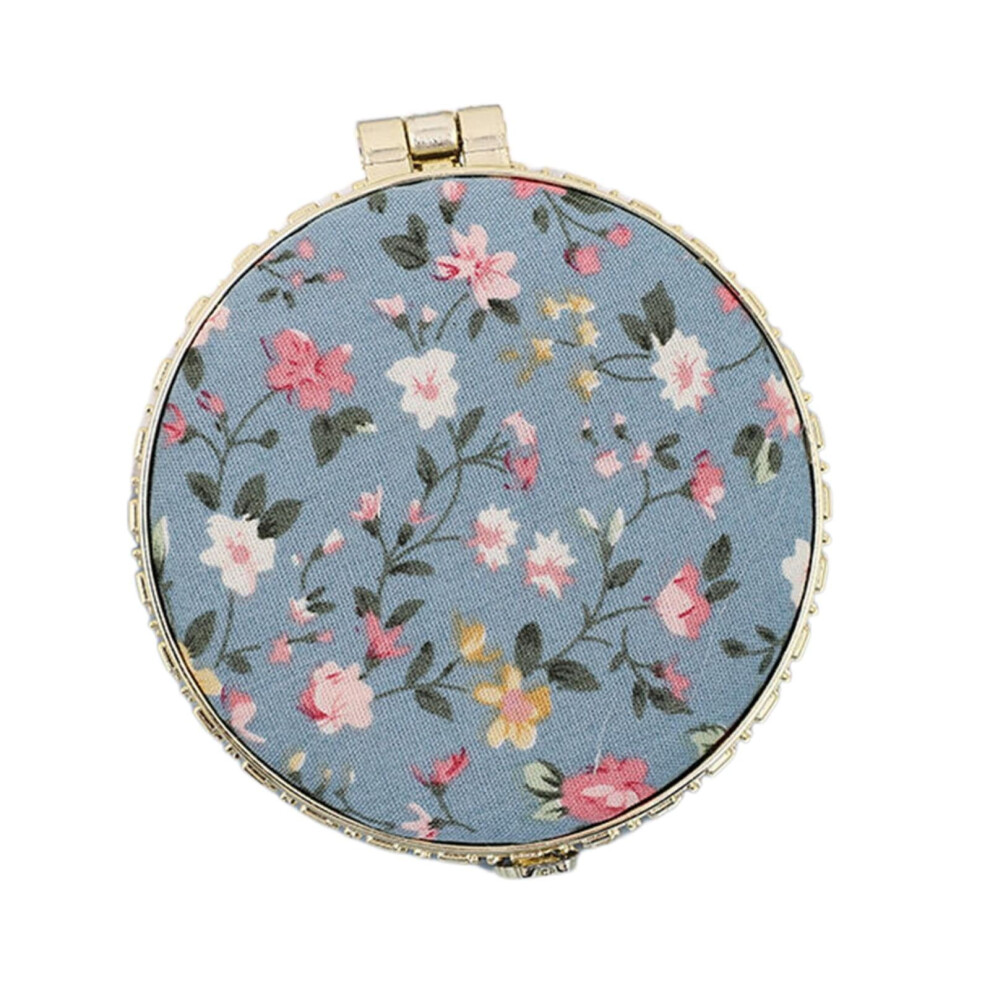 Makeup Mirror Floral Satin Compact Round 2.75 Inch