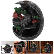 Backflow Incense Burner Resin Black 1Pack 4.6X3.9In