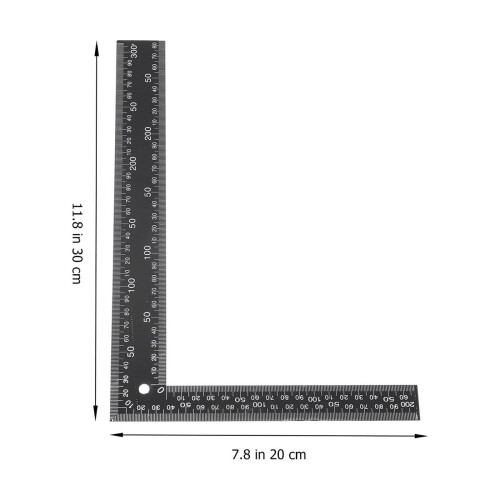 Steel L-Shaped Measuring Ruler for Drawing 2 pcs 1