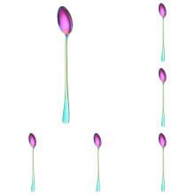 Colorful Stainless Steel Rainbow Dessert Spoons – Easy Clean, Compatible with Home & Restaurant Use