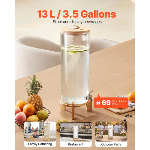 Glassdrikkedispenser med trestativ 3,5 gallon 1