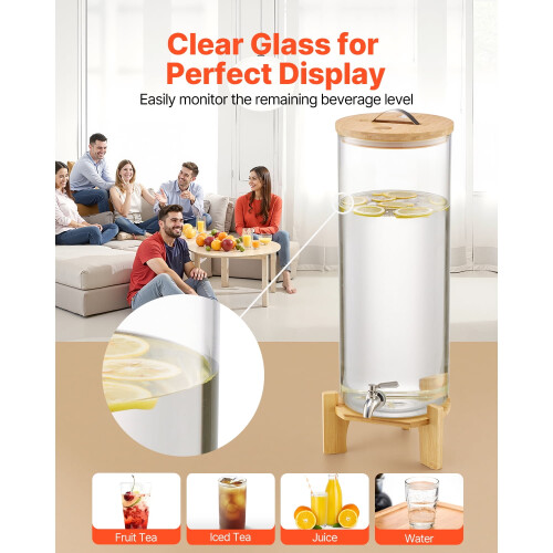 Glassdrikkedispenser med trestativ 3,5 gallon 2
