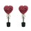Pink Boxwood Heart Topiary with Bow 2 pcs 1