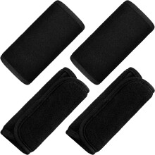 4-Pack Soft Baby Car Seat Belt Covers, Shoulder Pads for Infants & Toddlers, Compatible with Most Strollers & Car Seats, Black
