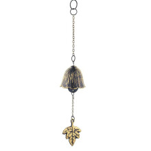 Retro Japanese Cast-Iron Wind Chime for Garden/Patio – Hanging Metal Wind Bell, Blessing Pendant, Flower & Bird Design