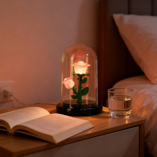 Warm Glow Preserved Flower Night Light USB Lamp
