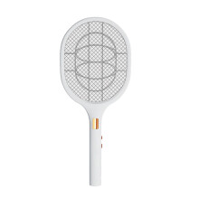 Electric Fly Swatter Mesh Racquet White USB Rechargeable