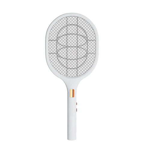 Electric Fly Swatter Mesh Racquet White USB Rechargeable