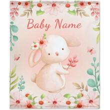 Deer Floral Personalized Blanket Soft Lightweight 40x30 Inch