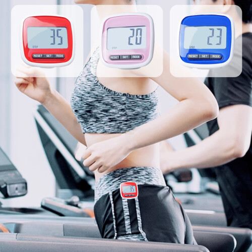 Electronic Pedometer Large Screen Red Plastic 1 pc 1