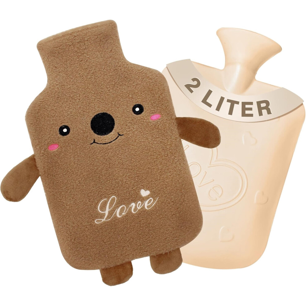 Rubber Hot Water Bottle 1L with Soft Waist Cover