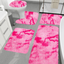 5-Pcs Toilet Mats Set, 40x80cm, Non-Slip, Thick, Machine Washable, Quick-Dry, Absorbent, Mixed Colors – Compatible with Standard Bathrooms