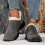 Damen-Winterstiefel, warm gefüttert, grau, niedrig 7