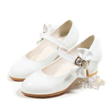 Girls' Glitter Mary Jane Dress Shoes White Size 7-8