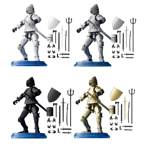 Robot cavaliere medievale con armi e scudo (1 pezzo) 2