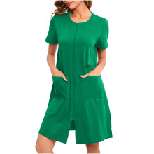 Women's Lightweight Winter Robe with Pockets Green S