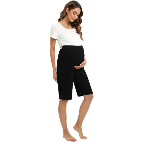 Maternity shorts over belly black S-3XL 1