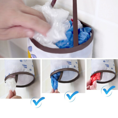 Plastic zakhouder, stoffen keukendispenser, groot formaat 1