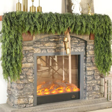 Bootesun 9FT Artificial Cedar Garland – Faux Pine Needles for Fireplace, Table, Window, Stairs, Mantel – Indoor/Outdoor Xmas Decor, Compatible