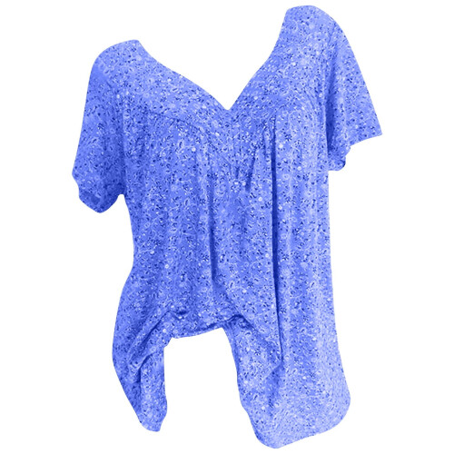 Plus Size Sequin Top for Women Deep V Half Sleeve