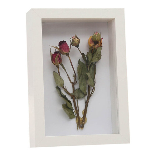 Shadow Box Frame 6x4 inch Solid Wood with Glass Front