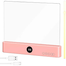2026 New Rechargeable Flat Book Light for Reading in Bed, 3-Color Adjustable LED Light with Timer, Eye Protection – Compatible with All Books (Pink)