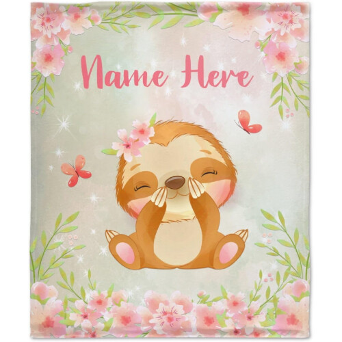 Deer Floral Personalized Blanket Soft Lightweight Throw