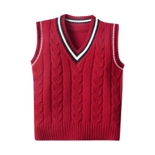 Children's V-neck argyle sweater vest red 4-5 years