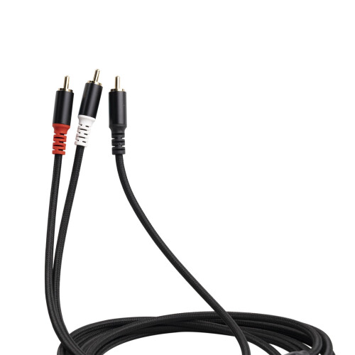 RCA Y cable stereo audio dual shielded gold plated 6.5 ft 2