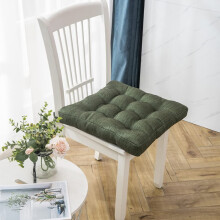 Plush Comfort Square Seat Cushion with Ties, Family-Friendly Pad for Kitchen, Dining Room & Office, Ultra Soft Reading Cushion (Green,18"x18")