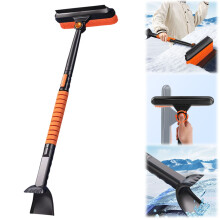 Foldable Snow Brush and Ice Scrapers for Car Windshield, Adjustable & Extendable Ice Removal Tool with Non-Slip Foam Grip