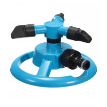 Durable Rotary 3-Arm Garden Sprinkler, 360 Automatic Rotating Lawn Water Sprinkler, Compatible with Standard Hose