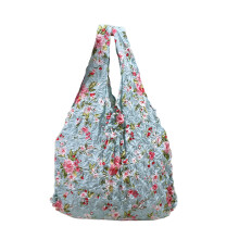Expandable Tote Bag - Foldable Shopping Wrinkled Bag with Telescopic Handles & Pocket Organizer