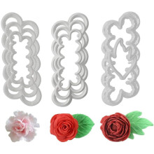 Fondant Icing Tool, 9Pcs Roses Carnations Peony 3D Petal Cake Cutter Flower DIY Baking Accessories