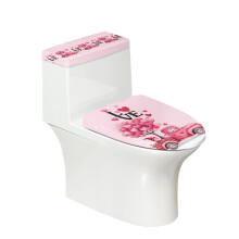 Love Truck Toilet Lid Seat Cover Set for Elastic Edge Polyester Fabric Universal Easy Care Stretchy Fabric Elastic Bottom Dust-Proof Stylish Gifts