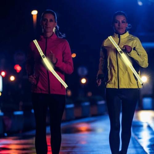 LED reflective walking belt green rechargeable 2