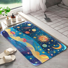 Universe Planets 332 Non-Slip Memory Foam Bath Rug: Absorbent, Quick-Dry, Machine Washable, Soft & Comfortable - S