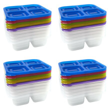 2025 New 4-Compartment Reusable Food Storage Box with Transparent Lid, Microwave-Safe Lunch Container (4PC)