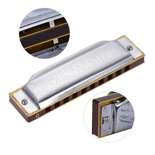 Folkmaster Standard diatonic harmonica C key 10-hole 2