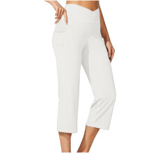 Women's High-Waisted Capri Leggings with Side Pockets