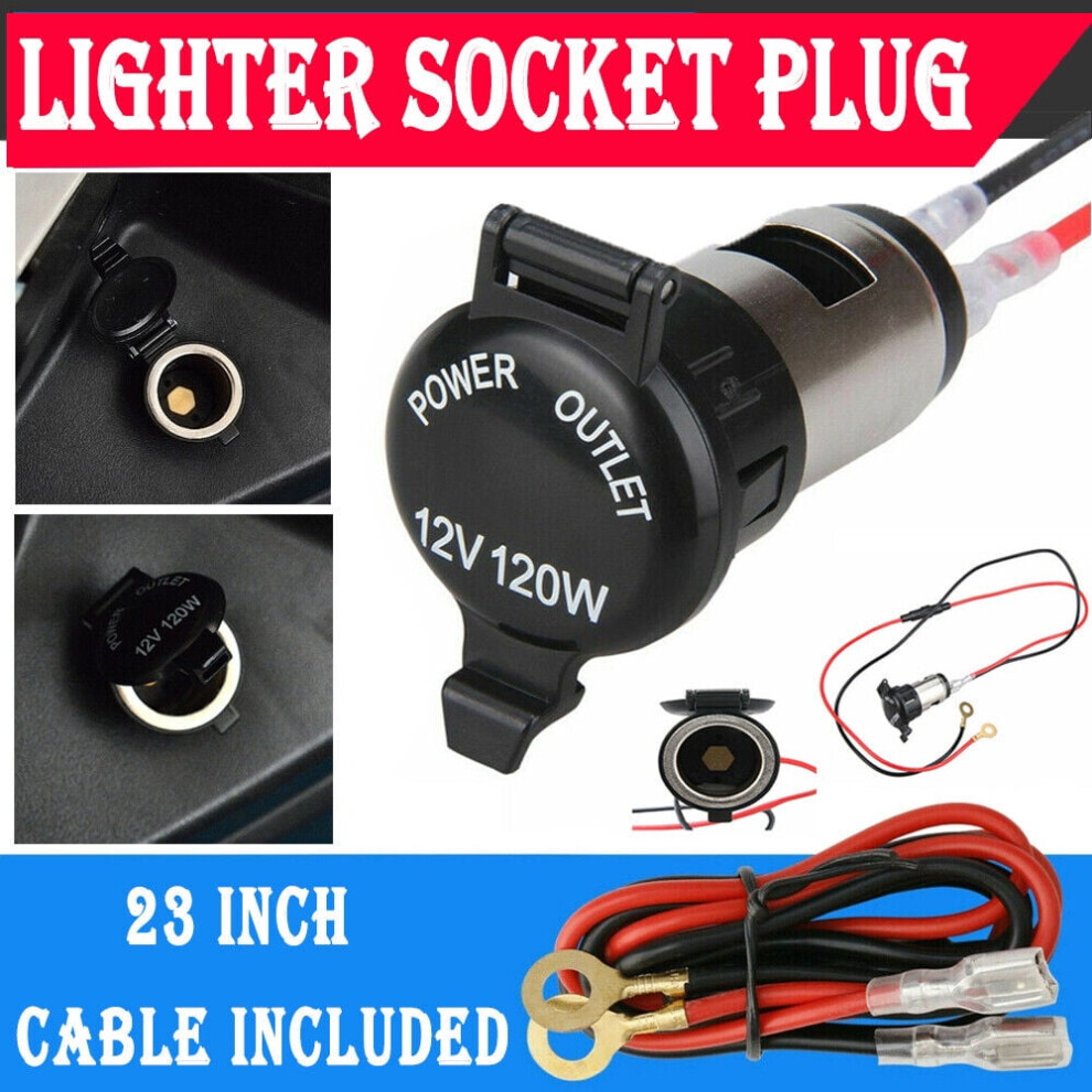 12V Car Cigarette Lighter Socket Outlet With 23 Inch Cord 9422877582853